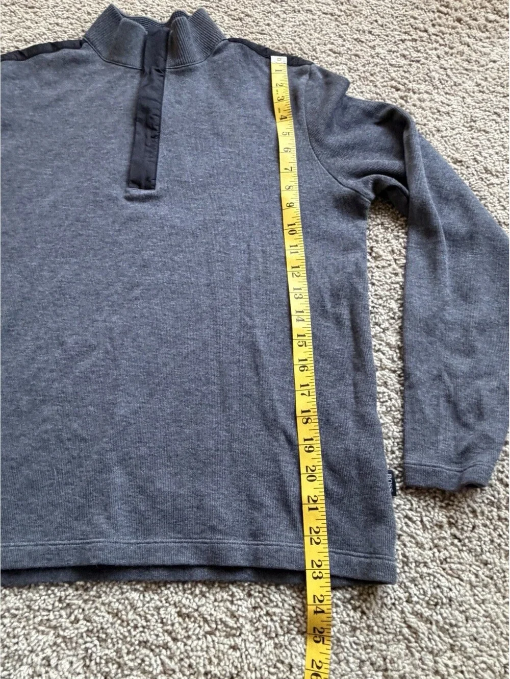 Men's Hugo Boss Sydney 55 Half Zip Pullover Long Sleeve Sweater Medium Dark Gray